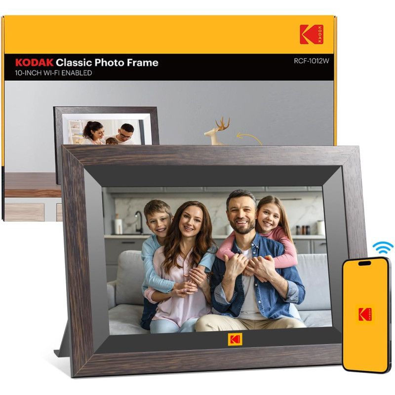 KODAK Cadre Photo Numérique WiFi 10,1 Pouces,Cadre Photo Electronique avec 32Go de Mémoire, Écran Tactile HD 1280x800 IPS pour P