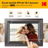 KODAK Cadre Photo Numérique WiFi 10,1 Pouces,Cadre Photo Electronique avec 32Go de Mémoire, Écran Tactile HD 1280x800 IPS pour P