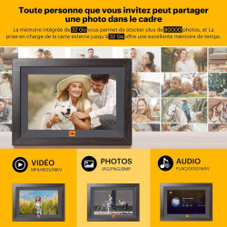KODAK Cadre Photo Numérique WiFi 10,1 Pouces,Cadre Photo Electronique avec 32Go de Mémoire, Écran Tactile HD 1280x800 IPS pour P