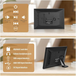 Vicloon Cadre Photo Numérique 7 Pouces avec Télécommande, 32 Go Stockage, Cadre Photo Électronique, Écran HD 1024x600 IPS, Suppo