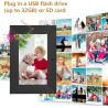 Vicloon Cadre Photo Numérique 7 Pouces avec Télécommande, 32 Go Stockage, Cadre Photo Électronique, Écran HD 1024x600 IPS, Suppo