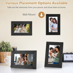 Vicloon Cadre Photo Numérique 7 Pouces avec Télécommande, 32 Go Stockage, Cadre Photo Électronique, Écran HD 1024x600 IPS, Suppo