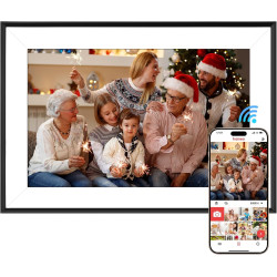 Vicloon Cadre Photo Numérique WiFi 10,1 Pouces avec 32 Go Stockage, Cadre Photo Électronique, Écran Tactile HD 1280x800 IPS, Sup