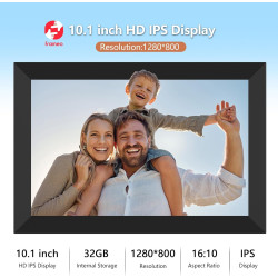 AKImart Frameo Cadre Photo numérique WiFi 32 Go Cadre Photo numérique 10,1" 1280 x 800 IPS Écran Tactile LCD Smart Cloud Cadre P