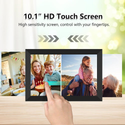 AKImart Frameo Cadre Photo numérique WiFi 32 Go Cadre Photo numérique 10,1" 1280 x 800 IPS Écran Tactile LCD Smart Cloud Cadre P