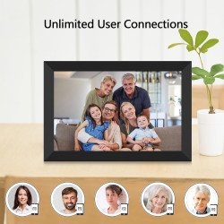 AKImart Frameo Cadre Photo numérique WiFi 32 Go Cadre Photo numérique 10,1" 1280 x 800 IPS Écran Tactile LCD Smart Cloud Cadre P