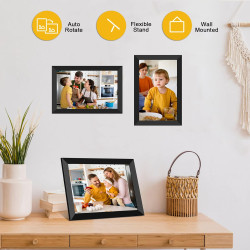 FRAMEO Cadre Photo numérique Intelligent WiFi Cloud 10,1" HD 1280 x 800 IPS Écran Tactile Cadre numérique avec 16 Go de Stockage