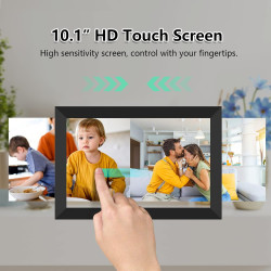 FRAMEO Cadre Photo numérique Intelligent WiFi Cloud 10,1" HD 1280 x 800 IPS Écran Tactile Cadre numérique avec 16 Go de Stockage