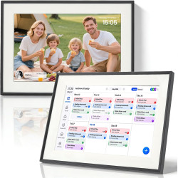 Calendrier Numérique, 10,1'' Wi-Fi Calendrier Digital avec Écran Tactile, Planificateur Familial avec Support Mural, 1280 x 800 
