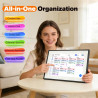 Calendrier Numérique, 10,1'' Wi-Fi Calendrier Digital avec Écran Tactile, Planificateur Familial avec Support Mural, 1280 x 800 