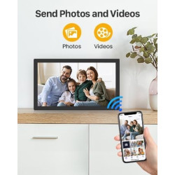 Cadre Photo Numérique Connecté WiFi 21.5 Pouces FHD IPS Écran- Cadre Numerique Photo Grand Format, 32Go Mémoire, Partagez des Ph