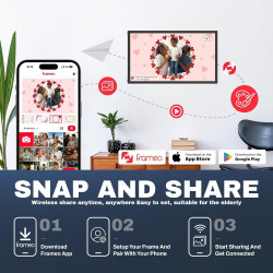 Cadre Photo Numérique Connecté WiFi 21.5 Pouces FHD IPS Écran- Cadre Numerique Photo Grand Format, 32Go Mémoire, Partagez des Ph