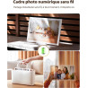 64G Cadre Photo Numérique WiFi 10,1", Rechargeable et sans Fil avec Batterie 5000mAh, Base de Charge sans Fil, Écran Tactile HD 