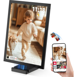 Cadre Photo Numérique 10,1" Wi-FI avec Mémoire de 64 Go, Cadre Photo électronique avec écran Tactile IPS 1280 x 800, Photos/vidé