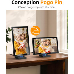 Cadre Photo Numérique 10,1" Wi-FI avec Mémoire de 64 Go, Cadre Photo électronique avec écran Tactile IPS 1280 x 800, Photos/vidé