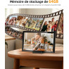 Cadre Photo Numérique 10,1" Wi-FI avec Mémoire de 64 Go, Cadre Photo électronique avec écran Tactile IPS 1280 x 800, Photos/vidé