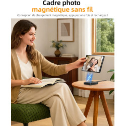 Cadre Photo Numérique 10,1" Wi-FI avec Mémoire de 64 Go, Cadre Photo électronique avec écran Tactile IPS 1280 x 800, Photos/vidé