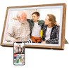 Cadre Photo Numérique 32 Go 10,1 Pouces WiFi Écran Tactile Cadre Photo Numérique HD 1280x800 IPS, Rotation Automatique, Partagez