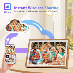 Cadre Photo Numérique 32 Go 10,1 Pouces WiFi Écran Tactile Cadre Photo Numérique HD 1280x800 IPS, Rotation Automatique, Partagez
