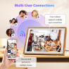 Cadre Photo Numérique 32 Go 10,1 Pouces WiFi Écran Tactile Cadre Photo Numérique HD 1280x800 IPS, Rotation Automatique, Partagez