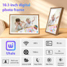 Cadre Photo Numérique 32 Go 10,1 Pouces WiFi Écran Tactile Cadre Photo Numérique HD 1280x800 IPS, Rotation Automatique, Partagez