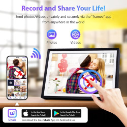 Cadre Photo Numérique 32 Go, écran Tactile Wi-FI 10,1 Pouces, HD 1280 x 800 IPS, Rotation Automatique, Partage De Photos à Tout 