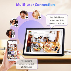 Cadre Photo Numérique 32 Go, écran Tactile Wi-FI 10,1 Pouces, HD 1280 x 800 IPS, Rotation Automatique, Partage De Photos à Tout 