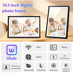 Cadre Photo Numérique 32 Go, écran Tactile Wi-FI 10,1 Pouces, HD 1280 x 800 IPS, Rotation Automatique, Partage De Photos à Tout 