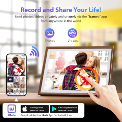 Cadre Photo Numérique 32 Go, écran Tactile WiFi 10,1 Pouces, HD 1280 x 800 IPS, Rotation Automatique, Partage De Photos à Tout M