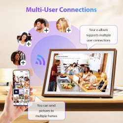 Cadre Photo Numérique 32 Go, écran Tactile WiFi 10,1 Pouces, HD 1280 x 800 IPS, Rotation Automatique, Partage De Photos à Tout M