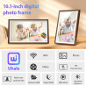 Cadre Photo Numérique 32 Go, écran Tactile WiFi 10,1 Pouces, HD 1280 x 800 IPS, Rotation Automatique, Partage De Photos à Tout M