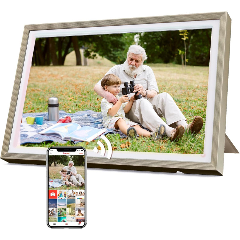Cadre photo numérique 32 go, écran tactile wi-fi 10,1 pouces, hd 1280 x 800 ips, rotation automatique, partage de photos à tout 
