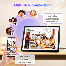 Cadre photo numérique 32 go, écran tactile wi-fi 10,1 pouces, hd 1280 x 800 ips, rotation automatique, partage de photos à tout 