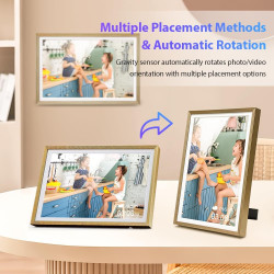 Cadre photo numérique 32 go, écran tactile wi-fi 10,1 pouces, hd 1280 x 800 ips, rotation automatique, partage de photos à tout 