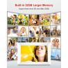 Cadre photo numérique WiFi 10,1" - 1280 x 800 - Écran tactile HD IPS - Mémoire 32 Go - Rotation automatique - Montage mural - Bl