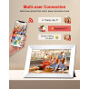 Cadre photo numérique WiFi 10,1" - 1280 x 800 - Écran tactile HD IPS - Mémoire 32 Go - Rotation automatique - Montage mural - Bl