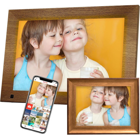 Cadre Photo Numérique Fine Life Pro 10,1 Pouces Wi-FI 32 Go 1280 x 800 HD IPS Écran Tactile Smart Cloud, Rotation Automatique, P