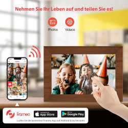 Cadre Photo Numérique Fine Life Pro 10,1 Pouces Wi-FI 32 Go 1280 x 800 HD IPS Écran Tactile Smart Cloud, Rotation Automatique, P