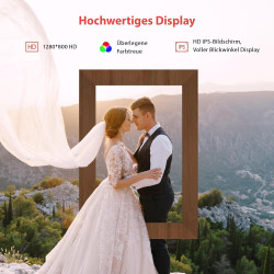 Cadre Photo Numérique Fine Life Pro 10,1 Pouces Wi-FI 32 Go 1280 x 800 HD IPS Écran Tactile Smart Cloud, Rotation Automatique, P