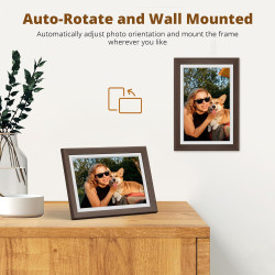 Dragon Touch Cadre Photo Numérique WiFi, 10" IPS Écran Tactile Electronics Digital Frame Album, 32 Go de Stockage, Rotation Auto