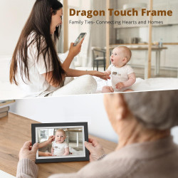 Dragon Touch Cadre Photo Numérique WiFi, 10" IPS Écran Tactile Electronics Digital Frame Album, 32 Go de Stockage, Rotation Auto