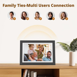 Dragon Touch Cadre Photo Numérique WiFi, 10" IPS Écran Tactile Electronics Digital Frame Album, 32 Go de Stockage, Rotation Auto
