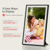 Cadre photo numérique Frameo 64 Go 15,6" WiFi noir et blanc – 1920 x 1080p FHD IPS écran tactile grand cadre photo électronique,