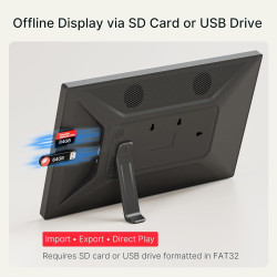 Cadre photo numérique Frameo 64 Go 15,6" WiFi noir et blanc – 1920 x 1080p FHD IPS écran tactile grand cadre photo électronique,