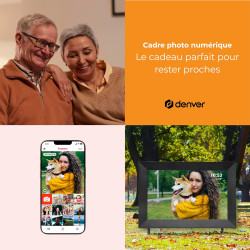 Denver PFF-1024BMK2 Cadre Photo numérique Wi-FI FRAMEO 10,1 Pouces, écran Tactile IPS 1280 x 800, mémoire 16 Go, Application iOS