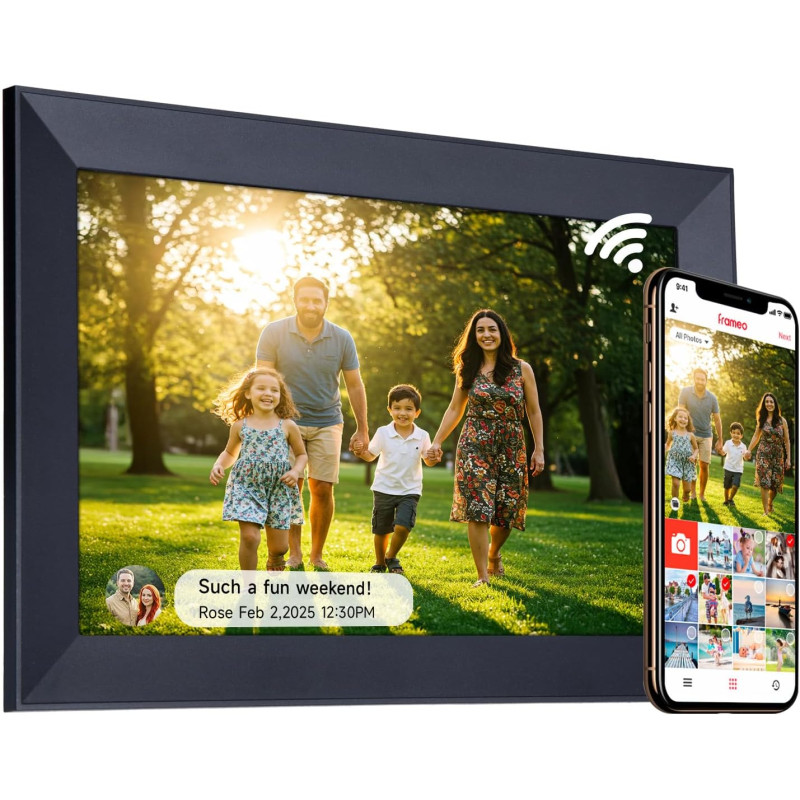 Rollei smart frame wifi 103 noir - écran tactile 10,1" - wifi - cadre photo avec application frameo pour un partage rapide et fa