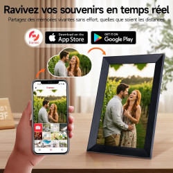 Rollei smart frame wifi 103 noir - écran tactile 10,1" - wifi - cadre photo avec application frameo pour un partage rapide et fa