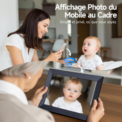 Rollei smart frame wifi 103 noir - écran tactile 10,1" - wifi - cadre photo avec application frameo pour un partage rapide et fa