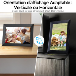 Rollei smart frame wifi 103 noir - écran tactile 10,1" - wifi - cadre photo avec application frameo pour un partage rapide et fa