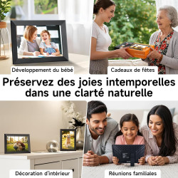 Rollei smart frame wifi 103 noir - écran tactile 10,1" - wifi - cadre photo avec application frameo pour un partage rapide et fa